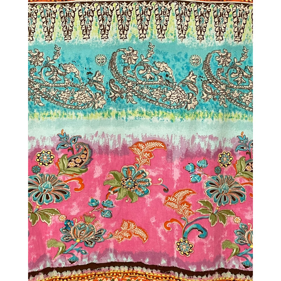 Vtg Y2K New Direction Sz M Button Front Jacket Artsy Boho Paisley Pink Cotton - Picture 8 of 10